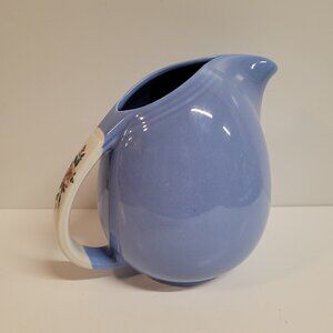 Hall's Superior Quality 1259 Rose Parade Blue Pitcher Kitchenware 6.5” Vintage